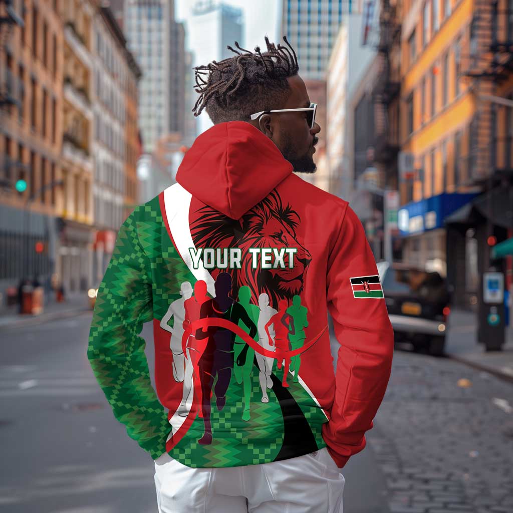 Personalised Athletics Kenya Hoodie Kente Pattern