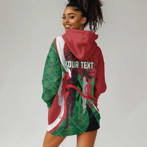 Personalised Athletics Kenya Hoodie Dress Kente Pattern