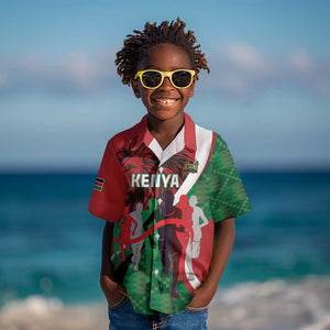 Personalised Athletics Kenya Kid Hawaiian Shirt Kente Pattern