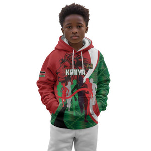 Personalised Athletics Kenya Kid Hoodie Kente Pattern