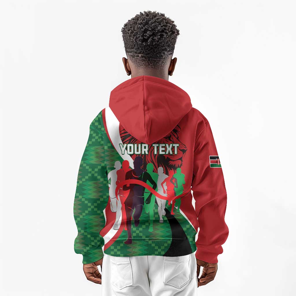 Personalised Athletics Kenya Kid Hoodie Kente Pattern