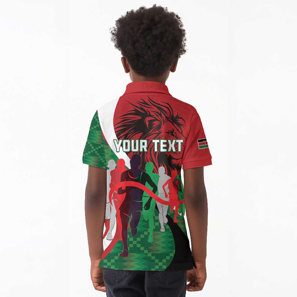 Personalised Athletics Kenya Kid Polo Shirt Kente Pattern