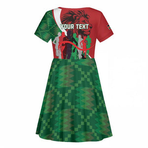 Personalised Athletics Kenya Kid Short Sleeve Dress Kente Pattern