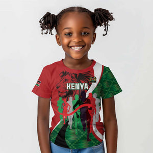 Personalised Athletics Kenya Kid T shirt Kente Pattern