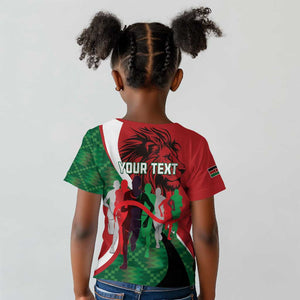 Personalised Athletics Kenya Kid T shirt Kente Pattern