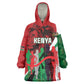 Personalised Athletics Kenya Kid Wearable Blanket Hoodie Kente Pattern