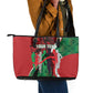 Personalised Athletics Kenya Leather Tote Bag Kente Pattern