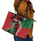 Personalised Athletics Kenya Leather Tote Bag Kente Pattern