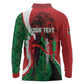 Personalised Athletics Kenya Long Sleeve Polo Shirt Kente Pattern