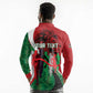 Personalised Athletics Kenya Long Sleeve Polo Shirt Kente Pattern