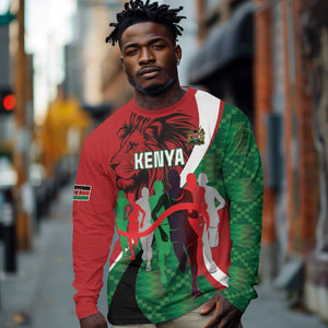 Personalised Athletics Kenya Long Sleeve Shirt Kente Pattern
