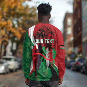 Personalised Athletics Kenya Long Sleeve Shirt Kente Pattern