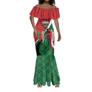 Personalised Athletics Kenya Mermaid Dress Kente Pattern