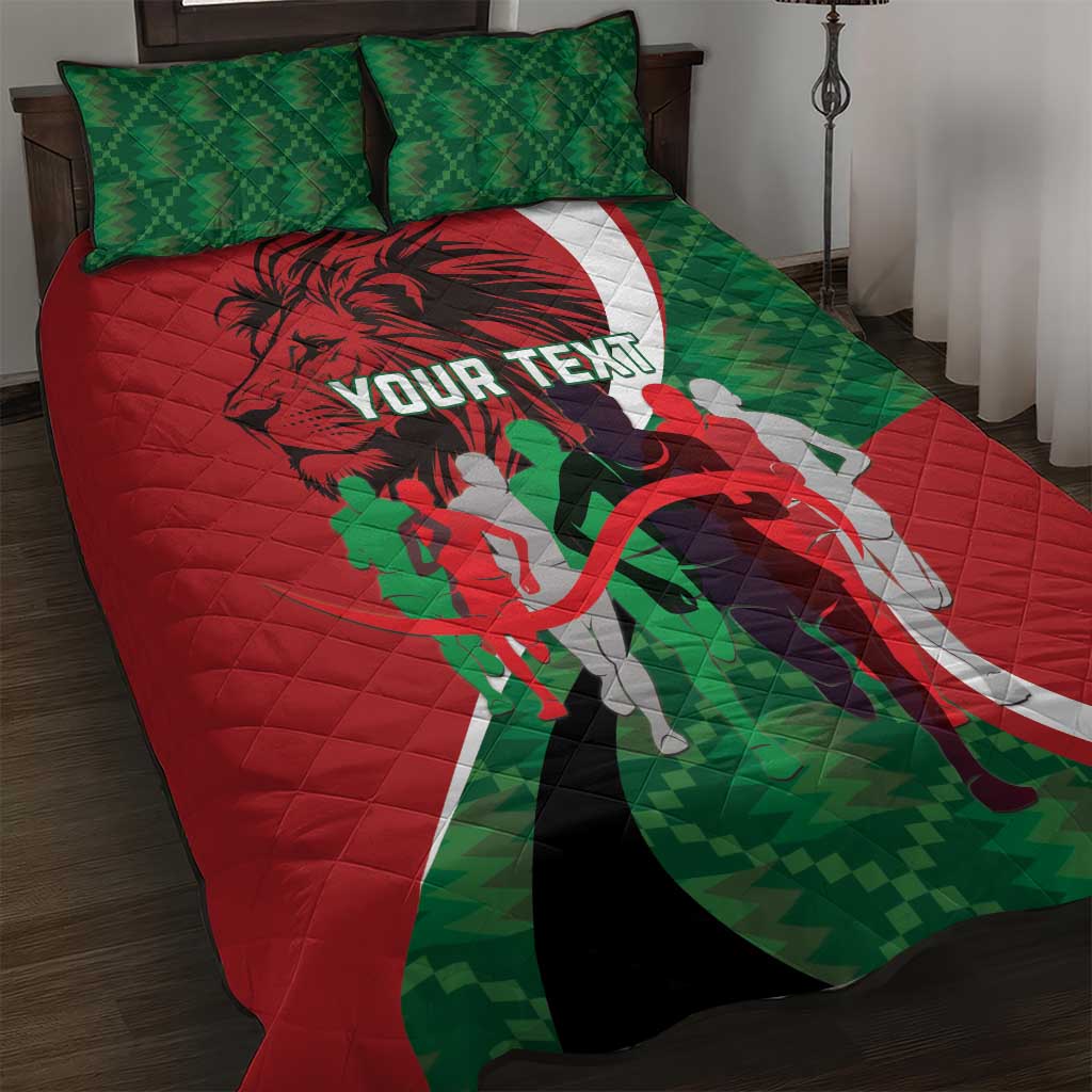 Personalised Athletics Kenya Quilt Bed Set Kente Pattern