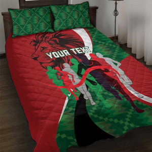 Personalised Athletics Kenya Quilt Bed Set Kente Pattern