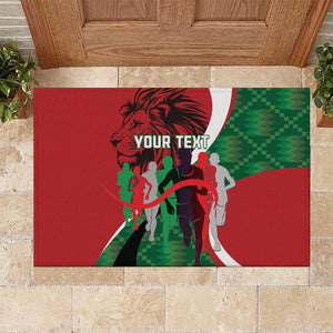 Personalised Athletics Kenya Rubber Doormat Kente Pattern