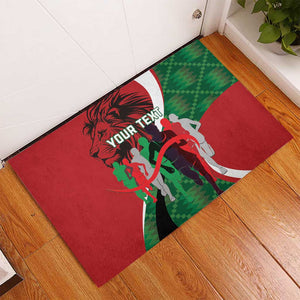 Personalised Athletics Kenya Rubber Doormat Kente Pattern