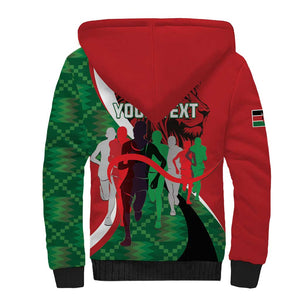 Personalised Athletics Kenya Sherpa Hoodie Kente Pattern