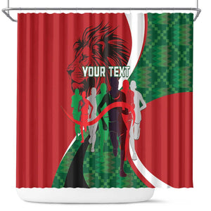 Personalised Athletics Kenya Shower Curtain Kente Pattern