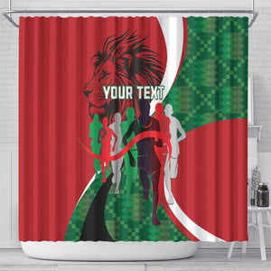 Personalised Athletics Kenya Shower Curtain Kente Pattern