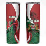 Personalised Athletics Kenya Skinny Tumbler Kente Pattern