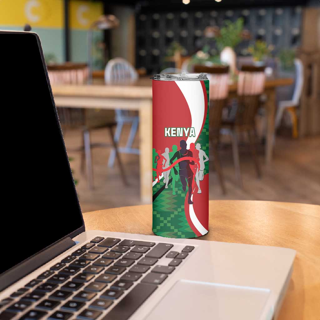 Personalised Athletics Kenya Skinny Tumbler Kente Pattern