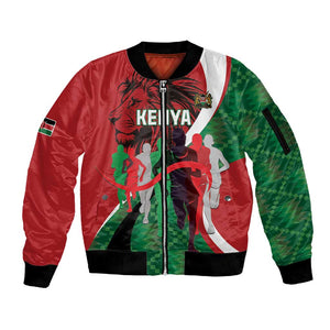 Personalised Athletics Kenya Sleeve Zip Bomber Jacket Kente Pattern