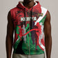 Personalised Athletics Kenya Sleeveless Zip Hoodie Kente Pattern - African Pride