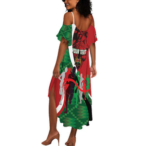 Personalised Athletics Kenya Summer Maxi Dress Kente Pattern