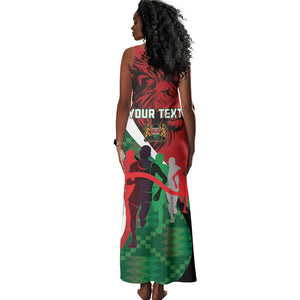 Personalised Athletics Kenya Tank Maxi Dress Kente Pattern