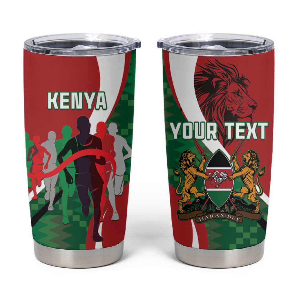 Personalised Athletics Kenya Tumbler Cup Kente Pattern