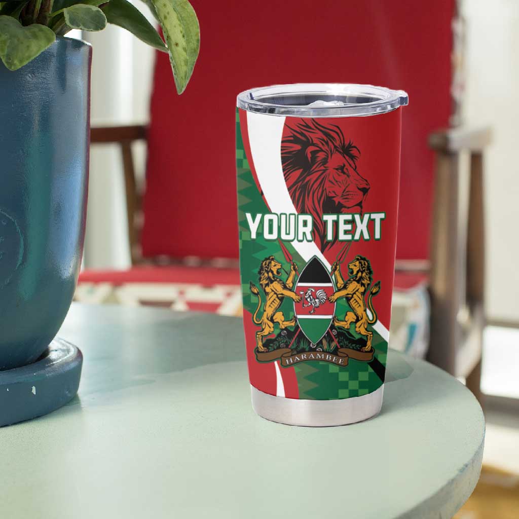 Personalised Athletics Kenya Tumbler Cup Kente Pattern