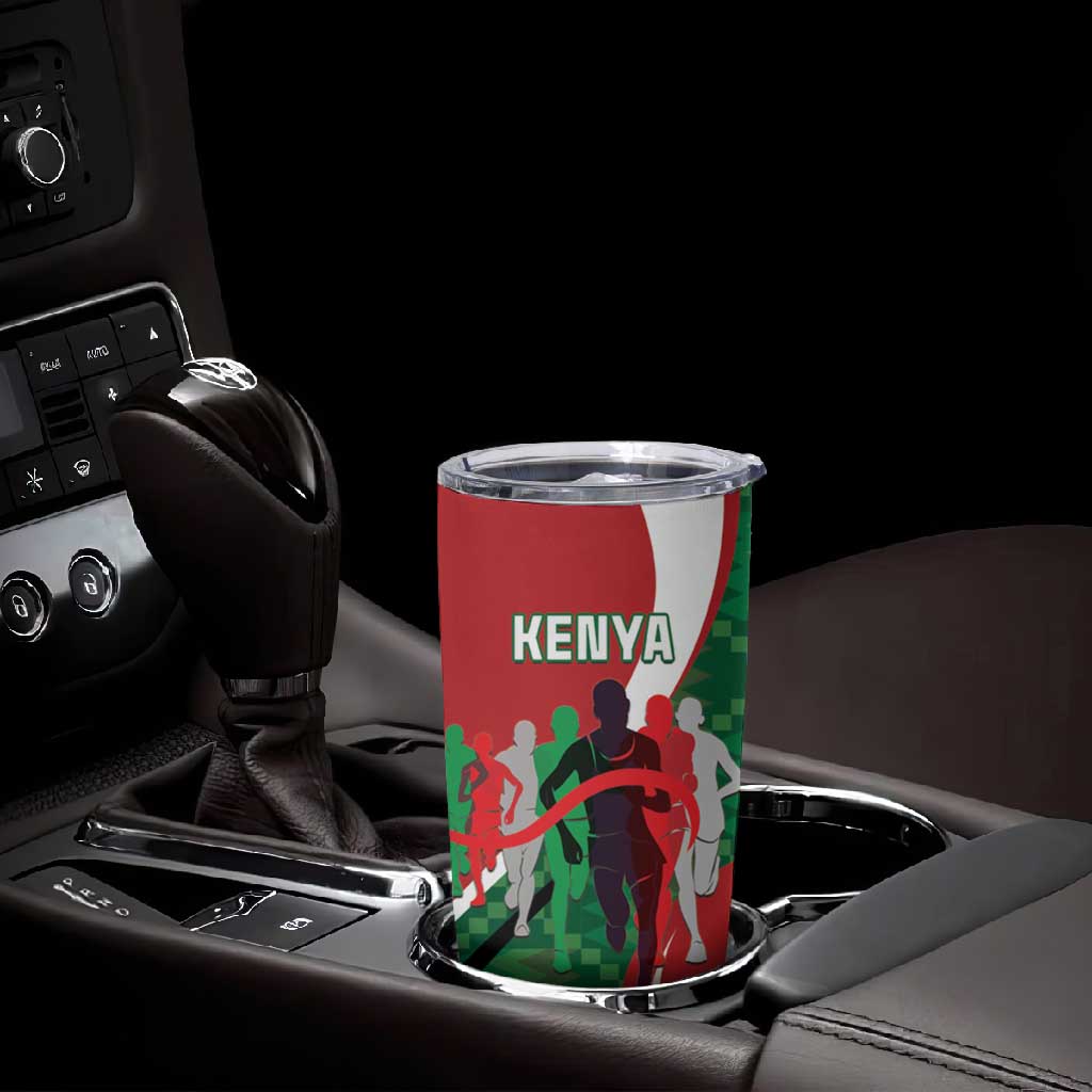 Personalised Athletics Kenya Tumbler Cup Kente Pattern