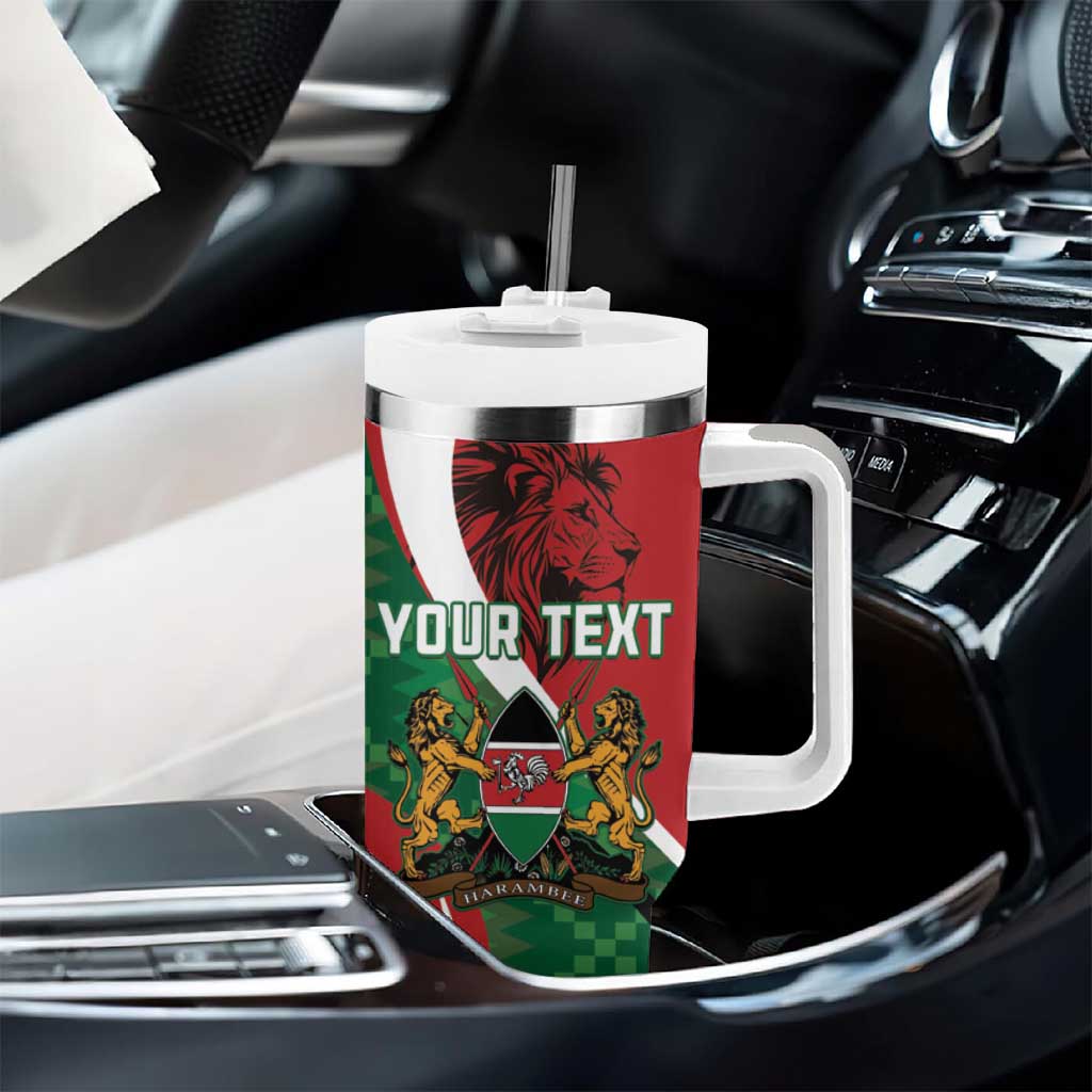 Personalised Athletics Kenya Tumbler With Handle Kente Pattern