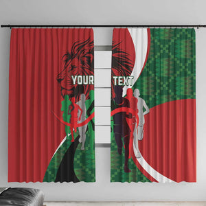 Personalised Athletics Kenya Window Curtain Kente Pattern