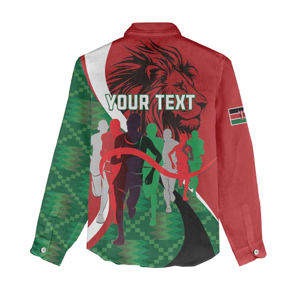 Personalised Athletics Kenya Women Casual Shirt Kente Pattern LT15