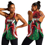 Personalised Athletics Kenya Women Racerback Tank Kente Pattern