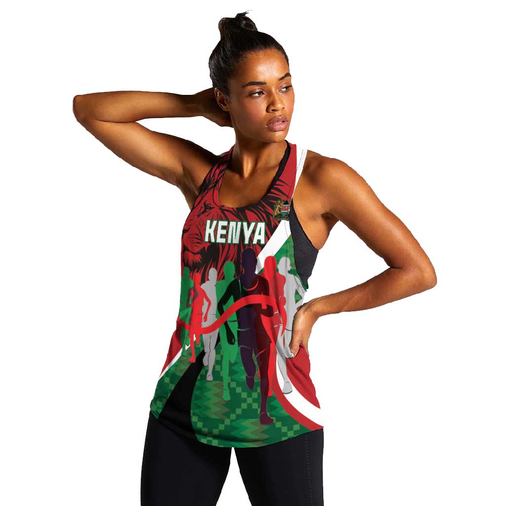Personalised Athletics Kenya Women Racerback Tank Kente Pattern