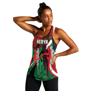 Personalised Athletics Kenya Women Racerback Tank Kente Pattern