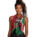 Personalised Athletics Kenya Women Sleeveless Polo Shirt Kente Pattern