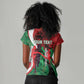 Personalised Athletics Kenya Women V-Neck T-Shirt Kente Pattern