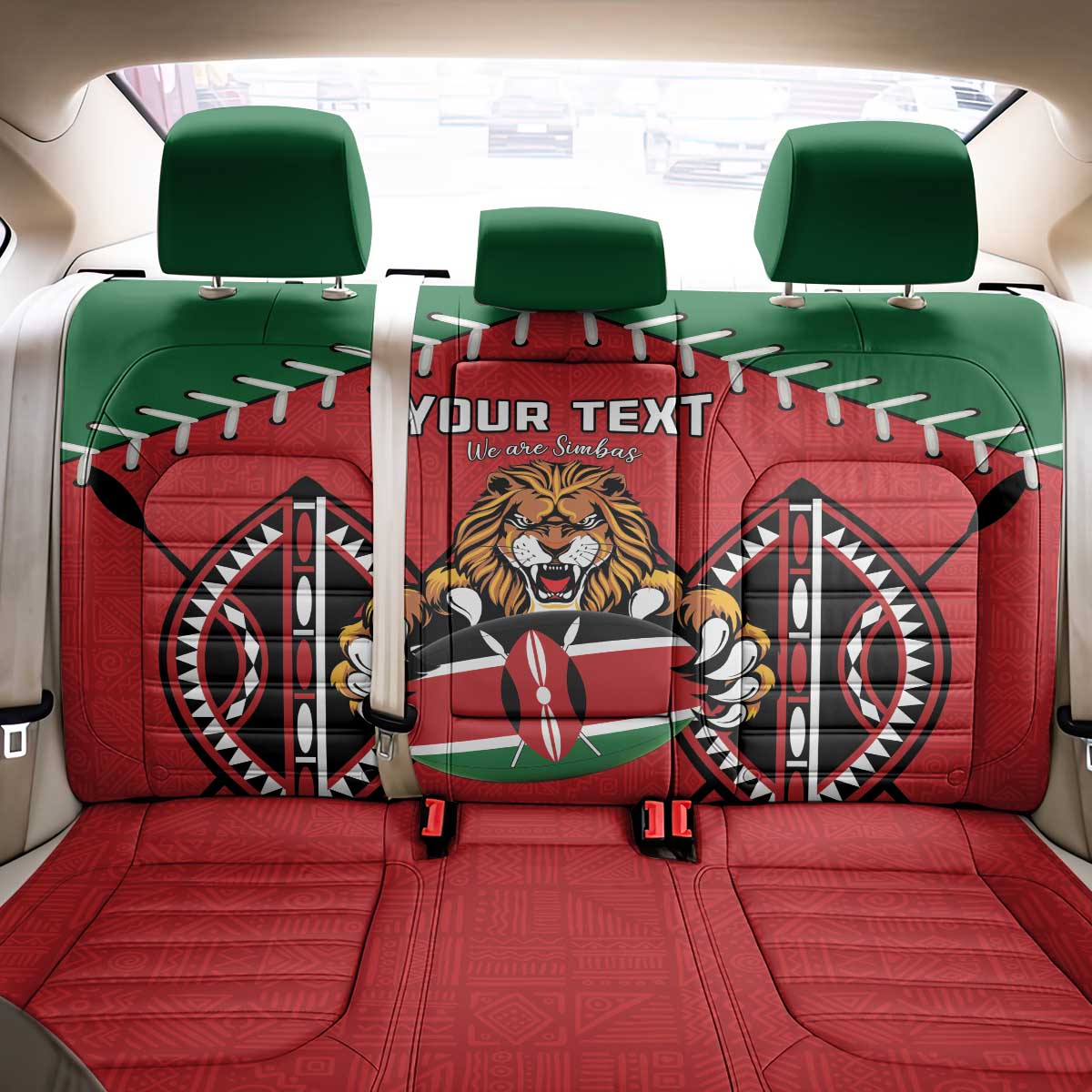 Custom Kenya Rugby Back Car Seat Cover We Are Simbas