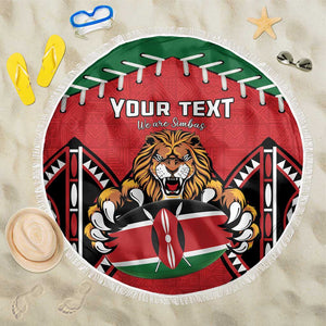 Custom Kenya Rugby Beach Blanket We Are Simbas