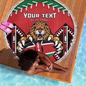 Custom Kenya Rugby Beach Blanket We Are Simbas