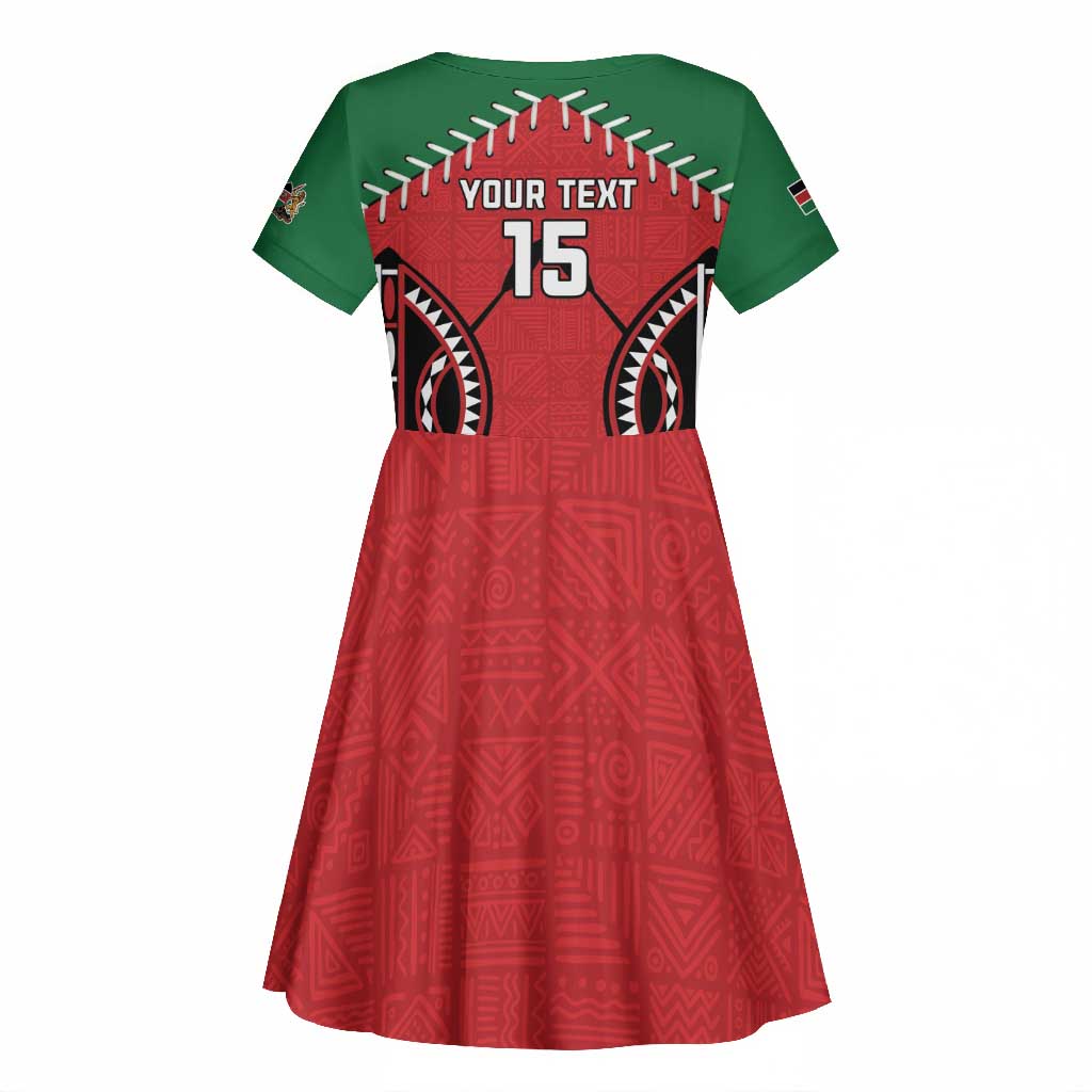 Custom Kenya Rugby Kid Short Sleeve Dress We Are Simbas