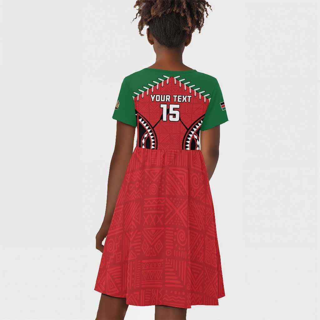 Custom Kenya Rugby Kid Short Sleeve Dress We Are Simbas