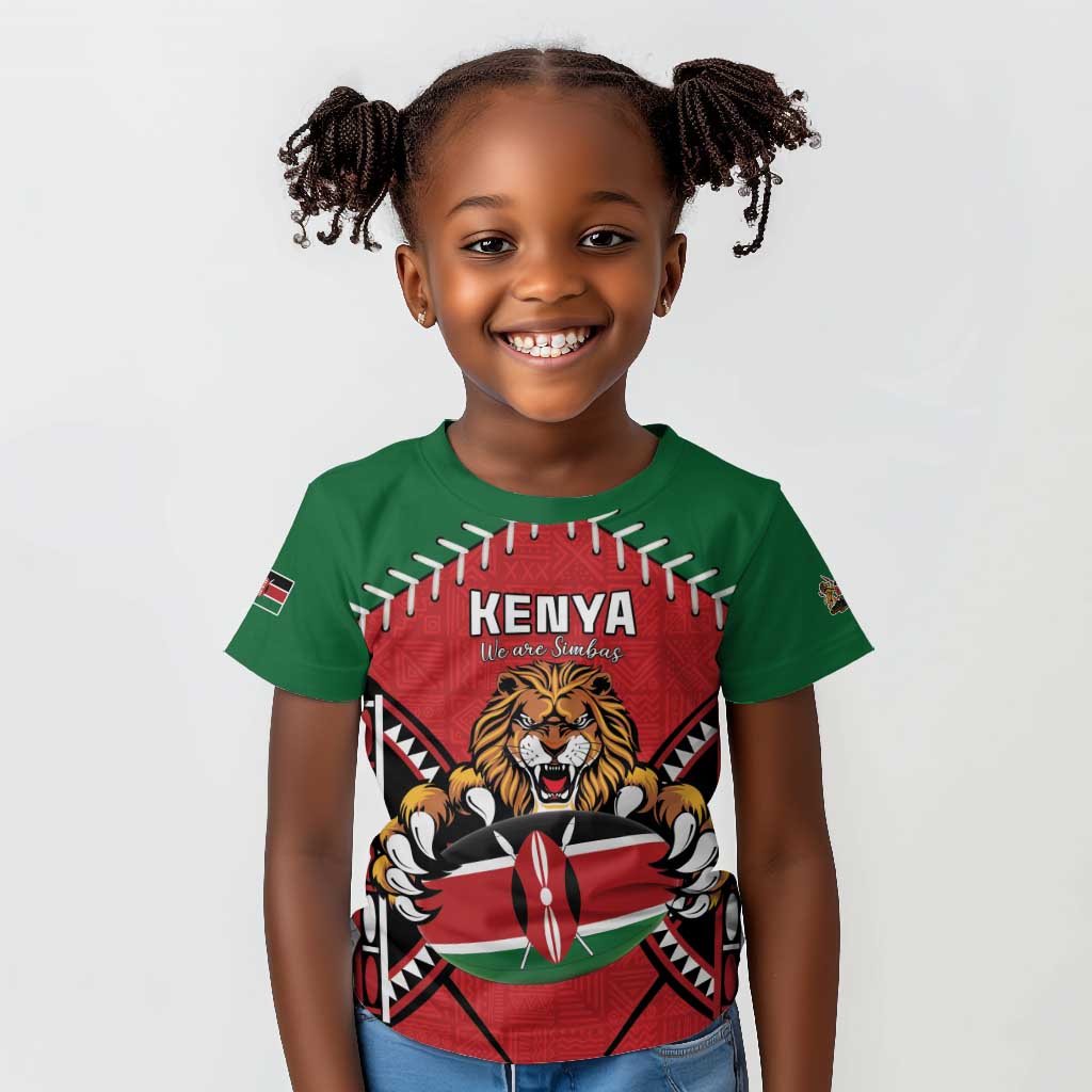 Custom Kenya Rugby Kid T shirt We Are Simbas