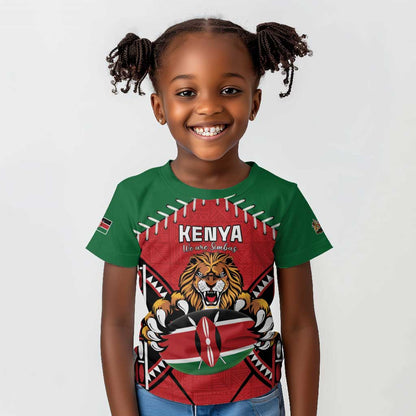 Custom Kenya Rugby Kid T shirt We Are Simbas