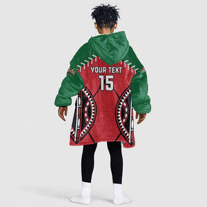 Custom Kenya Rugby Kid Wearable Blanket Hoodie We Are Simbas