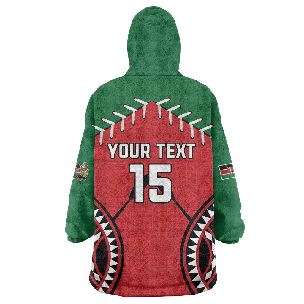 Custom Kenya Rugby Kid Wearable Blanket Hoodie We Are Simbas